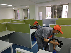 办公区域工位全方位喷涂治理