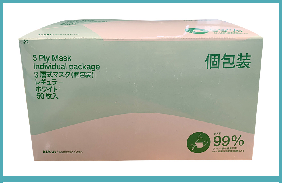 日本进口一次性医用口罩整箱外包装